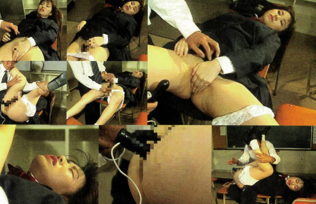 JK少女が教室で緊縛凌辱されるSM画像。